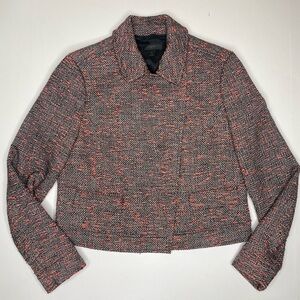 J. Crew Tweed Cropped Moto Jacket Multi Color Sz 4 EUC